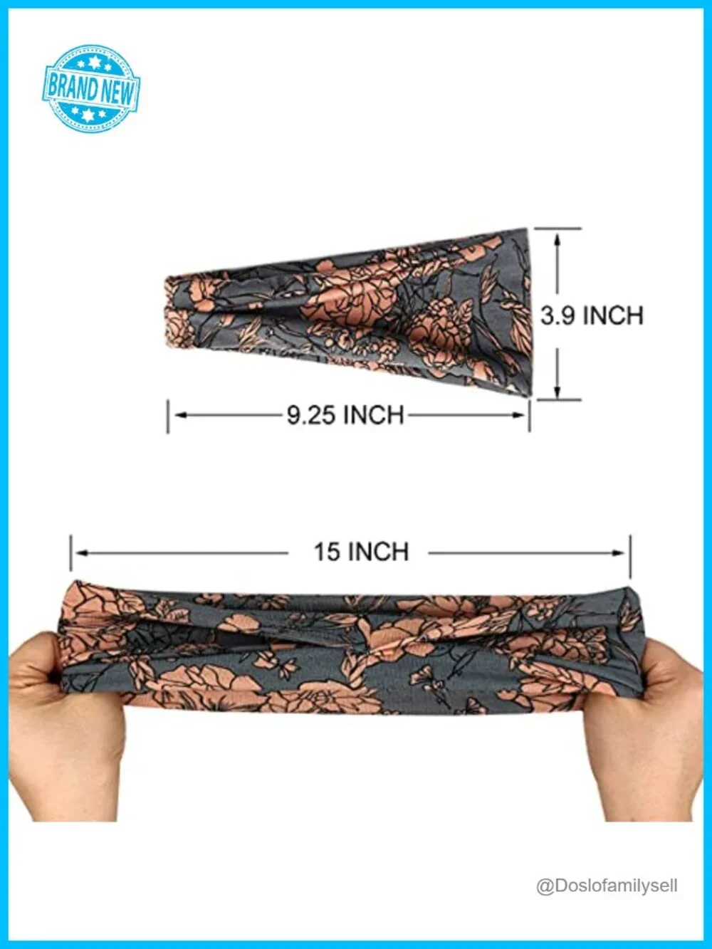 Wide Yoga Headband 6 Pack Stretchable Sweat Absorbing Polyester Spandex Workout